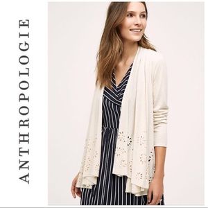 Anthropologie Meadow Rue Flower Cut-Out Cardigan